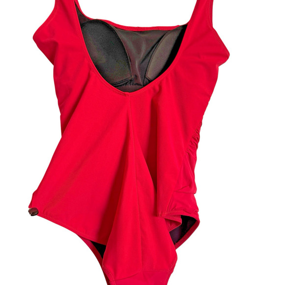 Gottex Sz 8 One Piece Bathingsuit Ruched Summer Beach Cruise‎ Pool Slimming - Picture 2 of 16